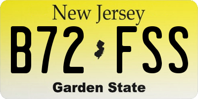 NJ license plate B72FSS
