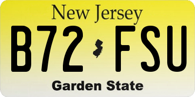 NJ license plate B72FSU