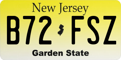 NJ license plate B72FSZ