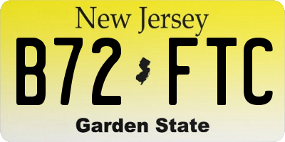 NJ license plate B72FTC