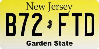 NJ license plate B72FTD