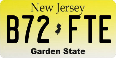 NJ license plate B72FTE