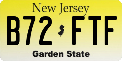 NJ license plate B72FTF
