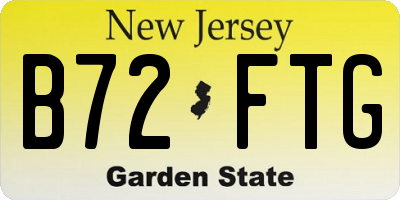 NJ license plate B72FTG