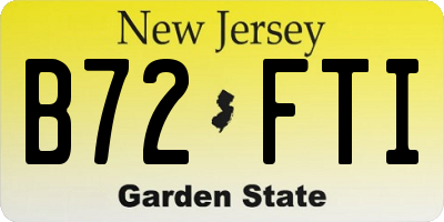 NJ license plate B72FTI