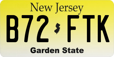 NJ license plate B72FTK