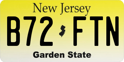 NJ license plate B72FTN