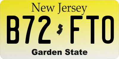 NJ license plate B72FTO