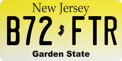NJ license plate B72FTR