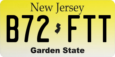 NJ license plate B72FTT