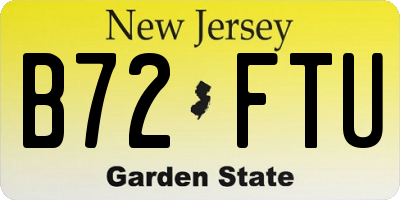 NJ license plate B72FTU