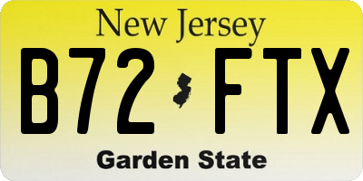 NJ license plate B72FTX