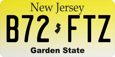 NJ license plate B72FTZ
