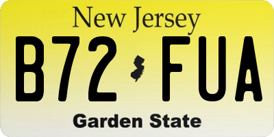 NJ license plate B72FUA