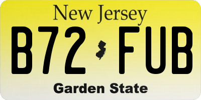 NJ license plate B72FUB