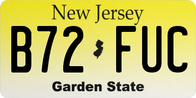 NJ license plate B72FUC