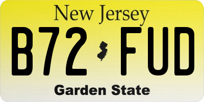 NJ license plate B72FUD