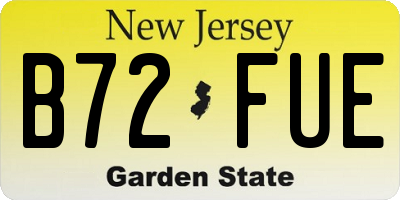 NJ license plate B72FUE