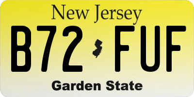 NJ license plate B72FUF
