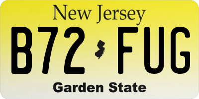NJ license plate B72FUG