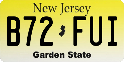NJ license plate B72FUI