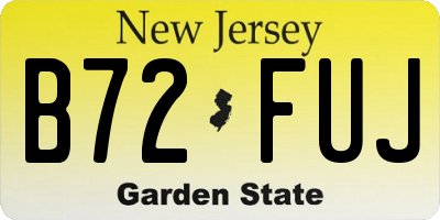 NJ license plate B72FUJ