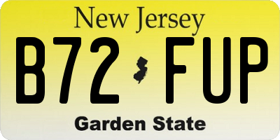 NJ license plate B72FUP