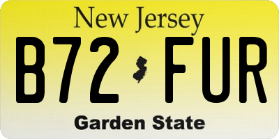 NJ license plate B72FUR