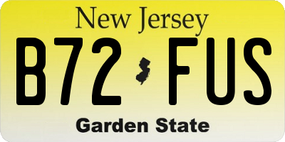 NJ license plate B72FUS