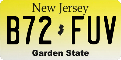 NJ license plate B72FUV
