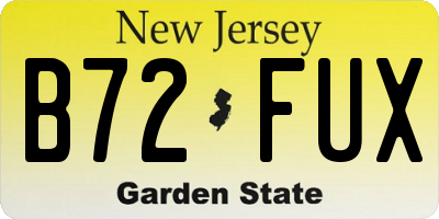 NJ license plate B72FUX
