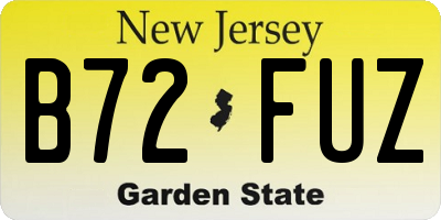 NJ license plate B72FUZ