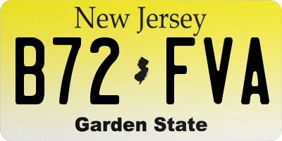 NJ license plate B72FVA