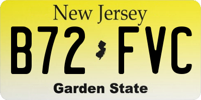 NJ license plate B72FVC