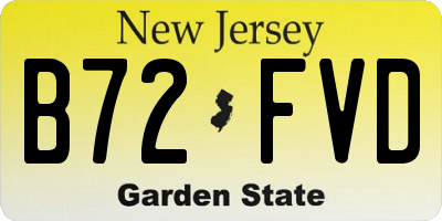 NJ license plate B72FVD