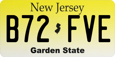 NJ license plate B72FVE