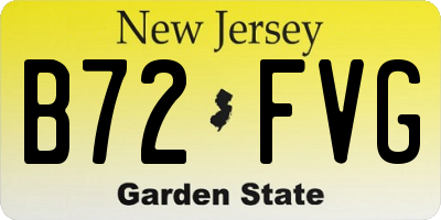 NJ license plate B72FVG