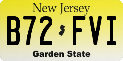 NJ license plate B72FVI
