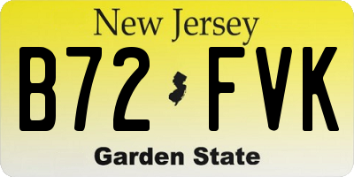 NJ license plate B72FVK