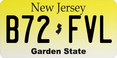 NJ license plate B72FVL
