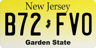 NJ license plate B72FVO