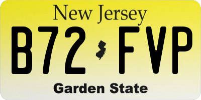 NJ license plate B72FVP