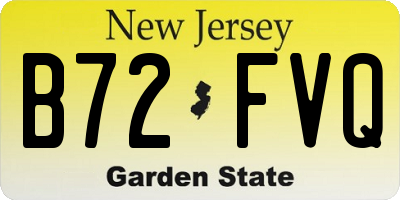 NJ license plate B72FVQ