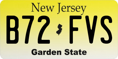 NJ license plate B72FVS