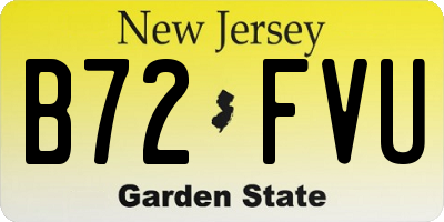 NJ license plate B72FVU