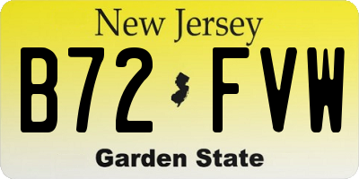 NJ license plate B72FVW