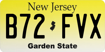 NJ license plate B72FVX