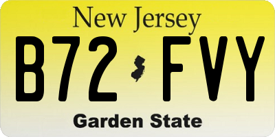 NJ license plate B72FVY