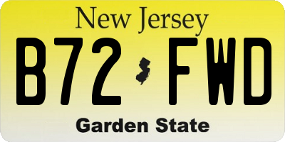 NJ license plate B72FWD