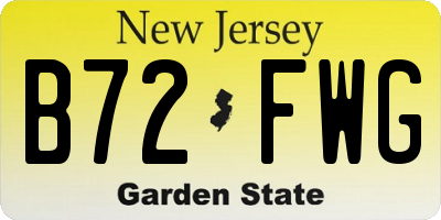 NJ license plate B72FWG
